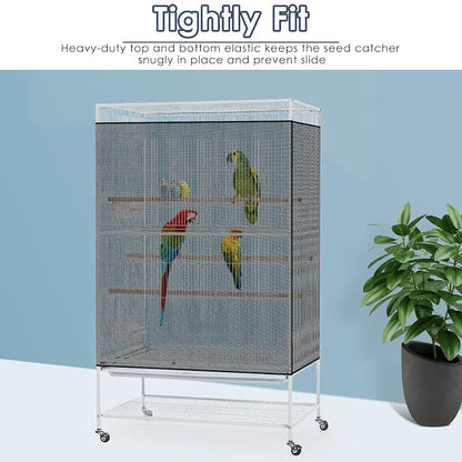 Bissap Bird Cage Seed Catcher, 90-118‘’ Universal Birdcage Net Nylon 31.8'' H - Image 6