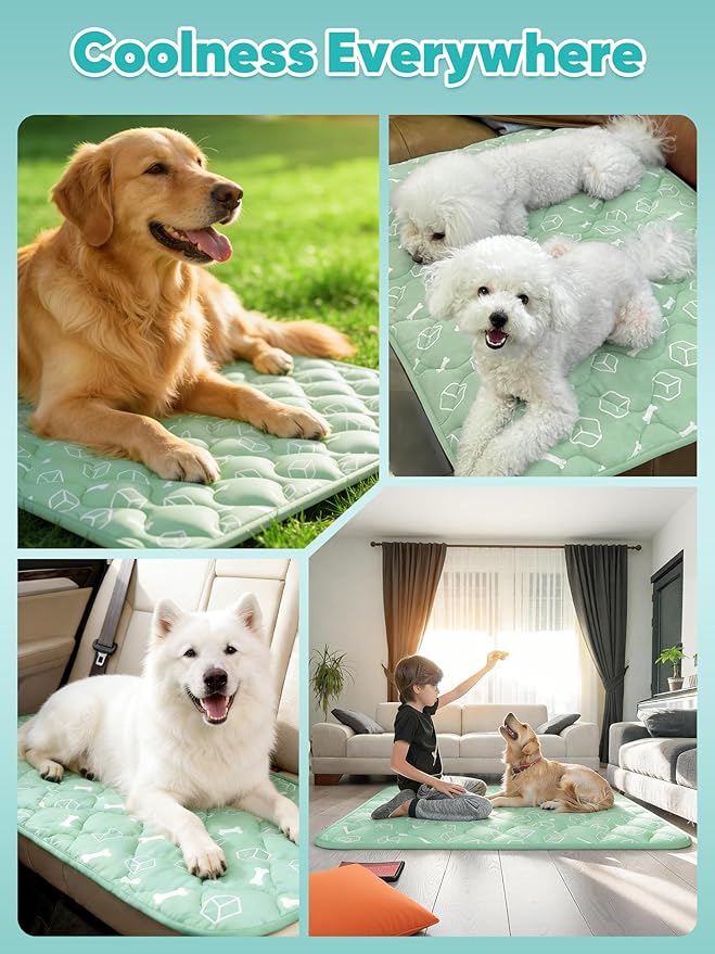 Rywell Dog Cooling Mat 2.0, Nature Green, Long-Lasting Cool - Image 8