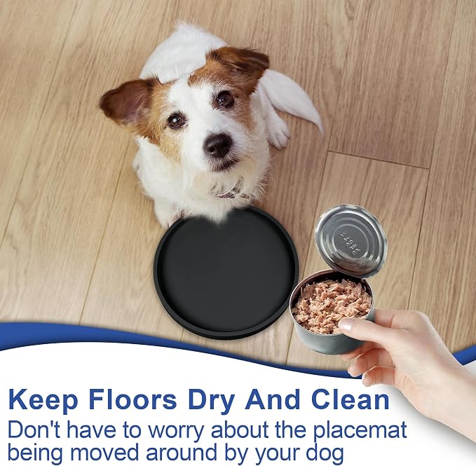 Arespark Pet Silicone Food Mat, Round Eating Tray - Image 3