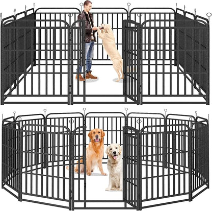 Heavy Duty Dog Playpen: 12 Steel Panels 40" Height, Square Steel Pipe by Committedtobetterpetlife
