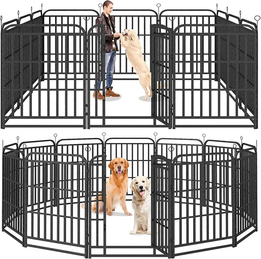 Heavy Duty Dog Playpen: 12 Steel Panels 40" Height, Square Steel Pipe by Committedtobetterpetlife