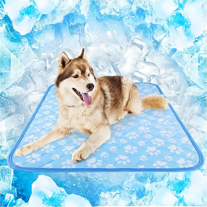 Rywell Cooling Mat for Dogs Large, Washable Non-Toxic Portable Kennel Dog Bed by Rywell