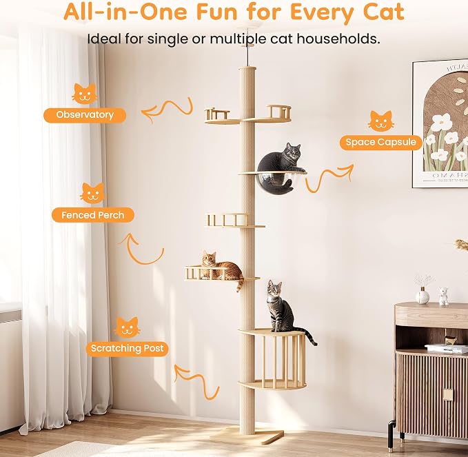 Floor to Ceiling Cat Tree Tower - Image 3