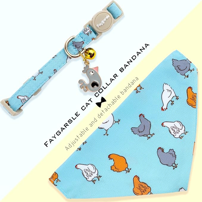 Faygarsle 2 Pack Chicken Pattern Cat Collar Set - Image 6