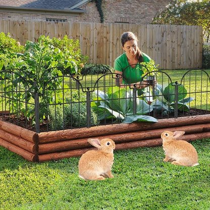 Garden Fence, 17 in x 21 ft Arched Rustproof Metal No Dig Fence Garden Fence - Image 8