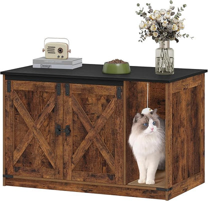 Cat Litter Box Enclosure, Hidden Litter Box Cabinet Furniture by Hzuaneri