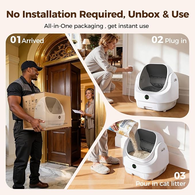 Open Top Automatic Litter Box, Odor Control, Ready to Use, Self Cleaning Litter - Image 7