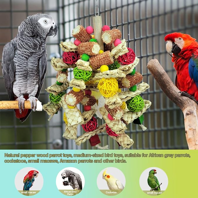 Parrot Toys, Natural Corncob Bird Chew Toys - Image 4