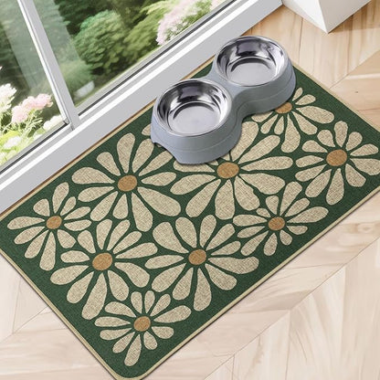 SHIYUE Dog Food Mats for Floors, Absorbent Cat Bowl for Food and Water by LovingLifeGifts