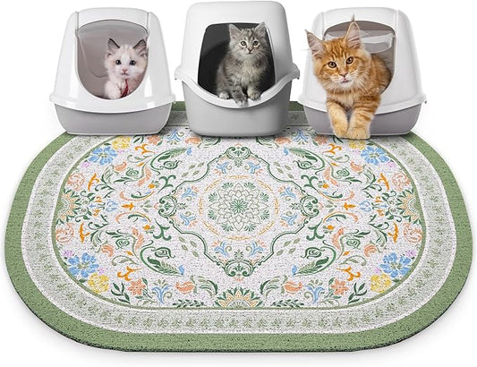 Bienbee Cat Litter Mat, Urine and Water Proof, Bean-Green XL by Bienbee