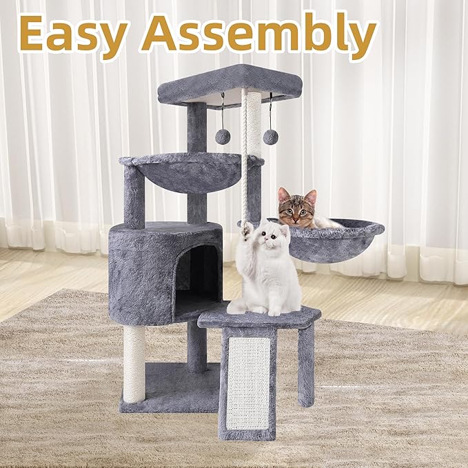 Xin Three Layer Cat Tree with Cat Condo and Two Hammocks - Image 4