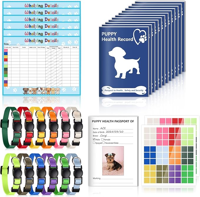 Puppy Whelping Supplies Kit Include 12 Puppy Shot Record Booklets 6 Record by SKLENICE