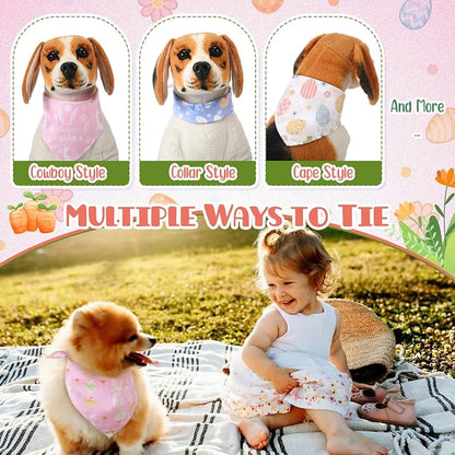 Kacctyen 50 Pcs Spring Easter Dog Bandanas Bulk Bandanas - Image 3