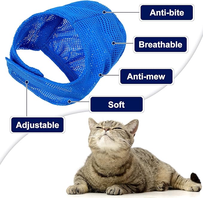 Patelai 5 Pcs Cat Bathing Bag Set Cat Grooming Bag Adjustable Pet Shower Net - Image 3