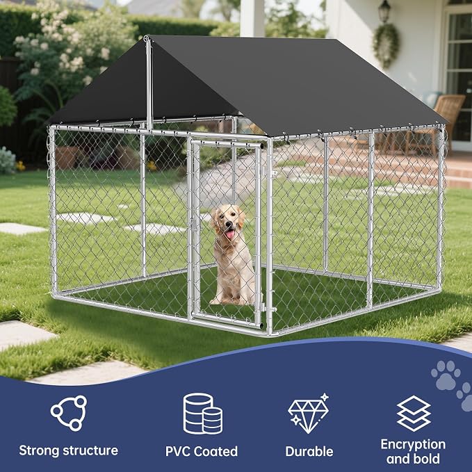 Outdoor Dog Enclosure Heavy Duty Dog Kennel House Mesh Dog Big Cage Pet Kennel - Image 6