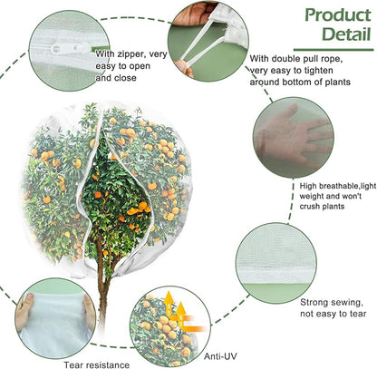 2 Pack 6 x 6.6 ft Large Fruits Tree Netting, Garden Mesh Insect Tree Cover - Image 3