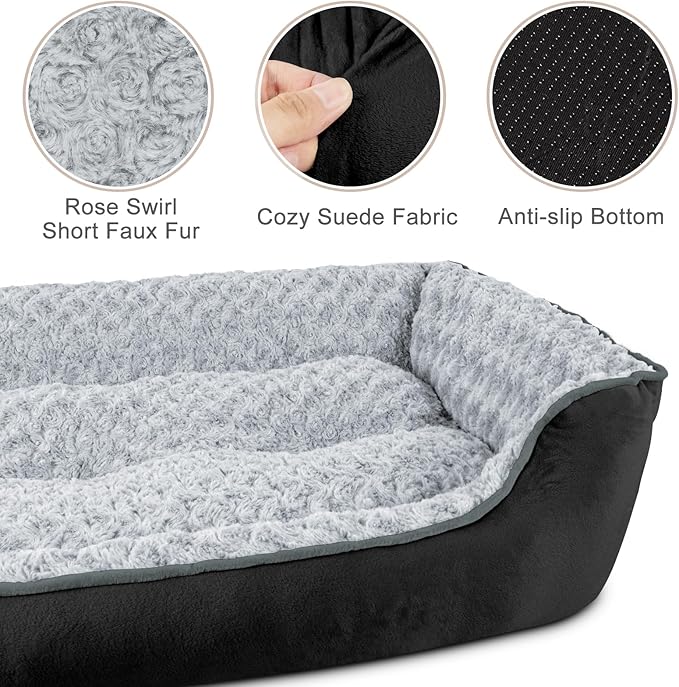 JOEJOY Rectangle Dog Bed for Large Medium Small Dogs - Image 3