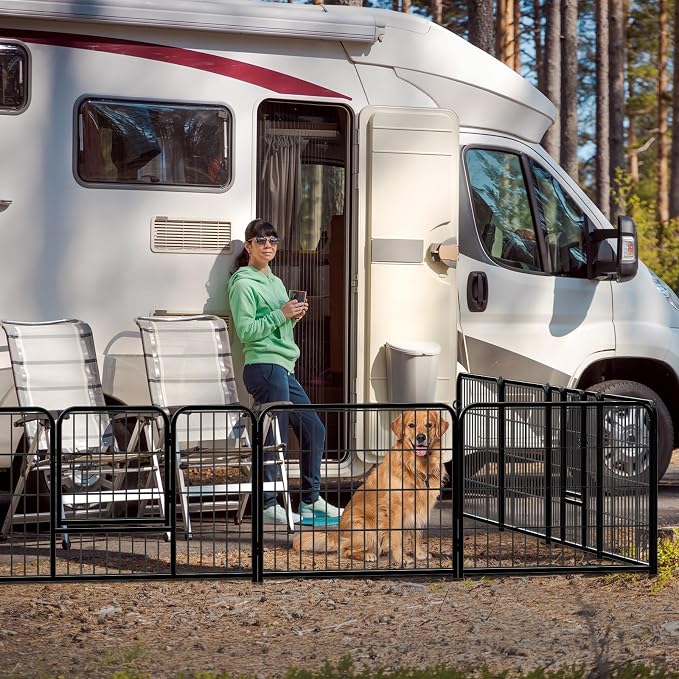 DUMOS Dog Playpen Indoor, Metal 24 Inch 16 Panels Foldable Pet Fence - Image 7