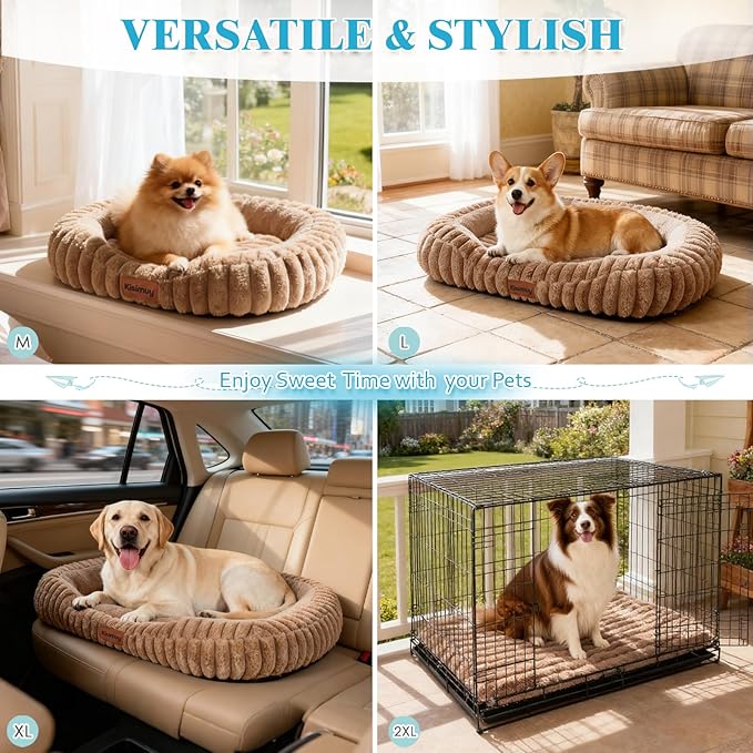 Washable Medium Size Dog Bed, Durable Calming Orthopedic Pet Bed - Image 9