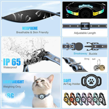 Airtag Cat Collar Breakaway, Reflective Cat Collar - Image 2
