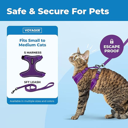 Voyager Escape-Proof Step-in Lock Cat Harness & 5ft Neoprene-Handle Leash Set - Image 2