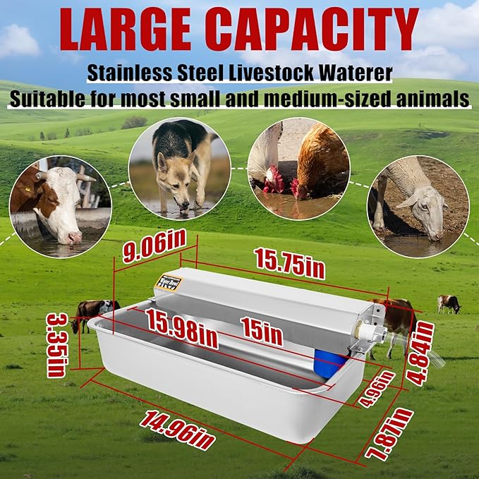 Automatic Dog Water Dispenser 2 Gal/7.57L Outdoor Dog Water Bowl Auto-Fill - Image 2