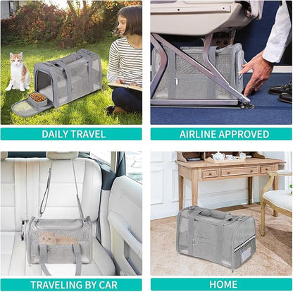 Soft - Sided Pet Carrier for Cats and Small Dogs, Airline - Approved, Foldable - Image 3