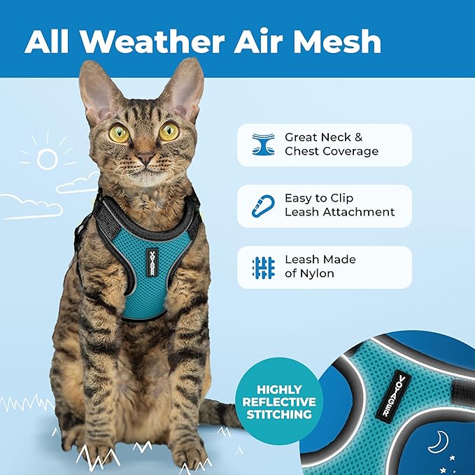 Voyager Escape-Proof Step-in Lock Cat Harness & 5ft Neoprene-Handle Leash Set - Image 3