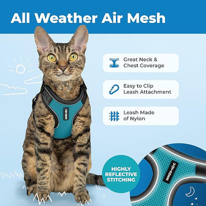 Voyager Escape-Proof Step-in Lock Cat Harness & 5ft Neoprene-Handle Leash Set - Image 3