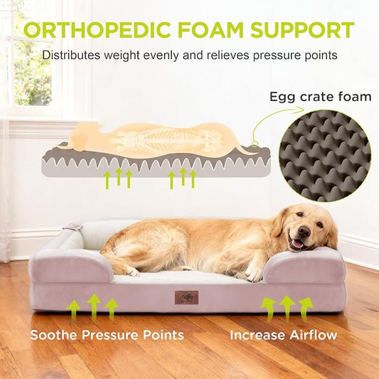 Orthopedic Dog Beds for Large Medium Dogs, Big Waterproof Memory Foam Pet Couch - Image 2