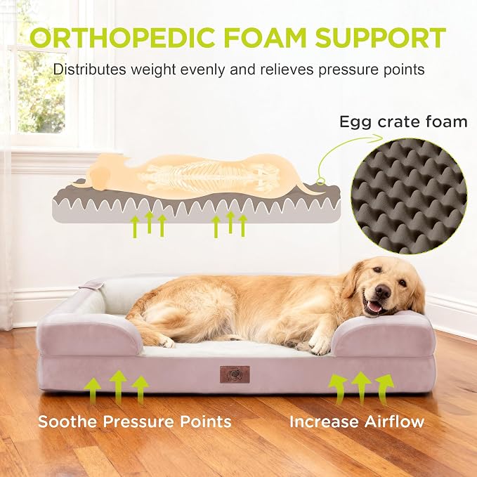 Orthopedic Dog Bed for Extra Large Dogs, XXL Waterproof Egg Crate Memory Foam - Image 2