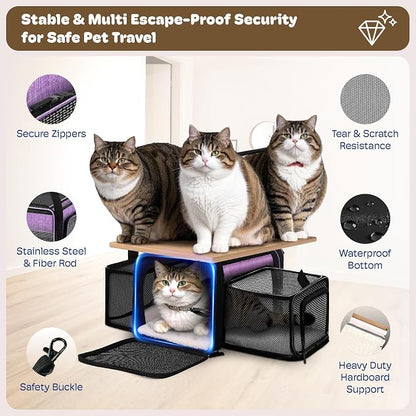 Top and 2 Sides Expandable Pet Carrier 17x11x9.5, TSA Airline Approved Small - Image 5