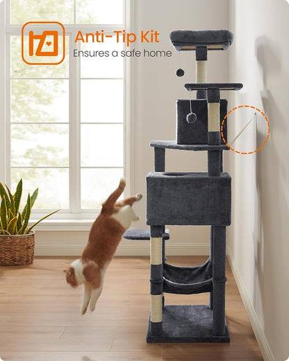 Feandrea Cat Tree, 73.2-Inch Tall Cat Tower, Plush Multi-Level Condo - Image 9
