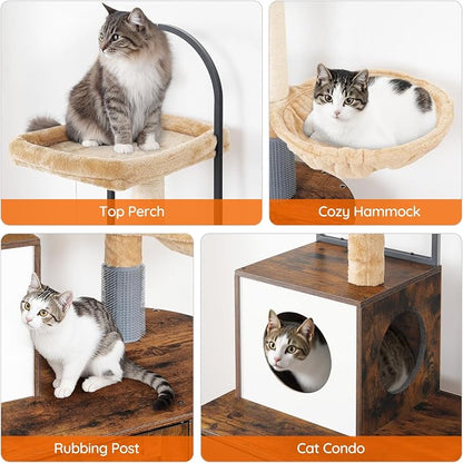 HOOBRO Cat Tree with Litter Box Enclosure, All-in-One 31.5" Cat Tower with - Image 6