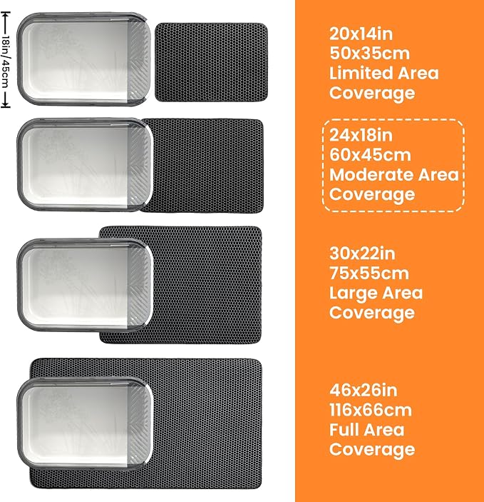 Cat Litter Mat, 24x18 Inches Large Double Layer Honeycomb Cat Litter Trapping - Image 9