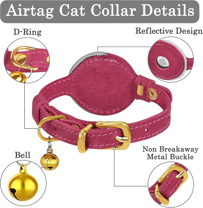 OOPSDOGGY Reflective Leather AirTag Cat Collar - Image 6