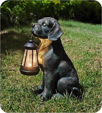 Solar Resin Dog Statue - Image 4
