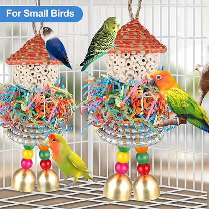 BBjinronjy 2PCS Bird Toys Parrot Foraging Shredder Hanging Toys Sola Balls - Image 3