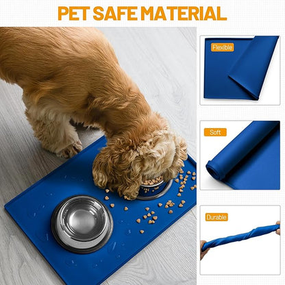 Hubulk Dog Feeding Mat, 100% Waterproof Food Grade Silicone Pet Food and Water - Image 5