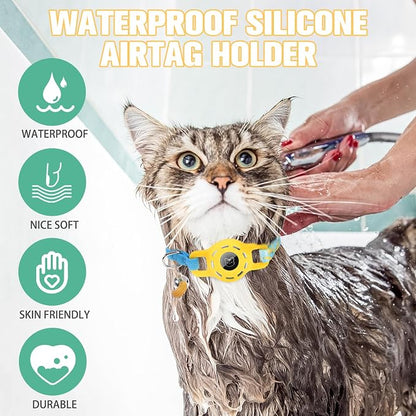 BINGPET AirTag Cat Collar with Bells, Upgraded Safety Elastic Cat Collar with - Image 7