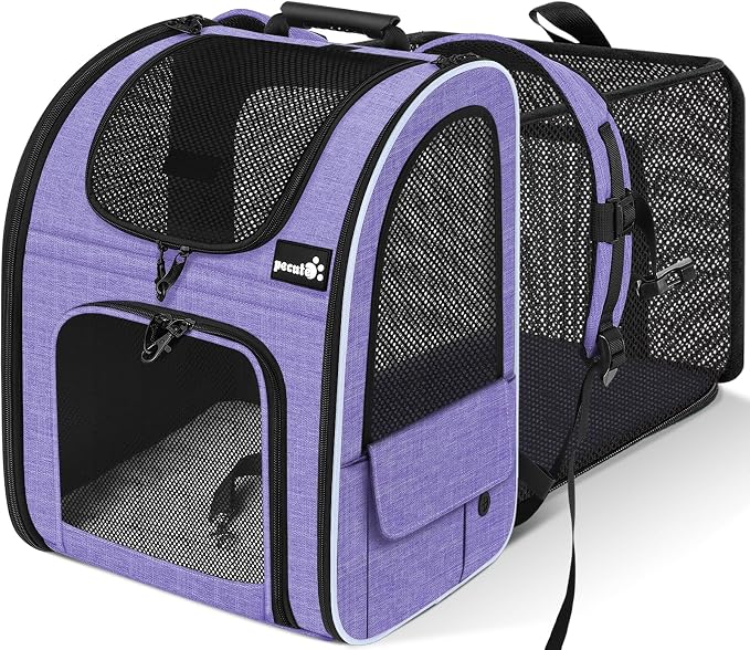 Pecute Cat Backpack Carrier Expandable, Pet Backpack by pecute