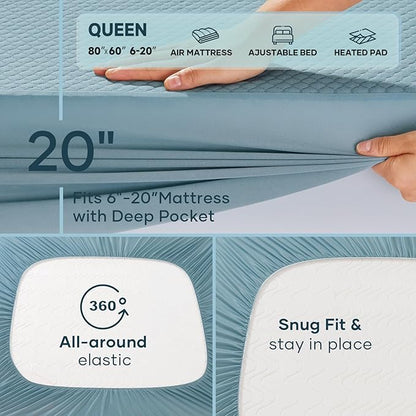 OhGeni 100% Waterproof Mattress Protector, Queen Size Mattress Soft Pad - Image 7