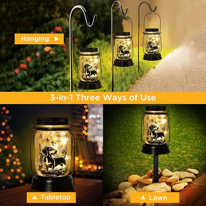 Dachshund Gifts for Women/Men Dachshund Solar Lanterns Mom Birthday Wiener Dog - Image 5