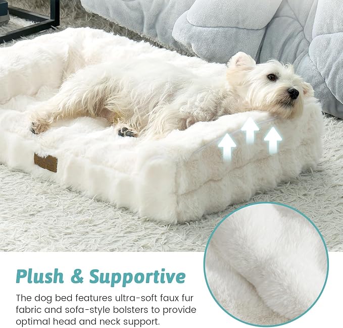 Faux Rabbit Fur Orthopedic Dog Bed, Dog Bed - Image 4