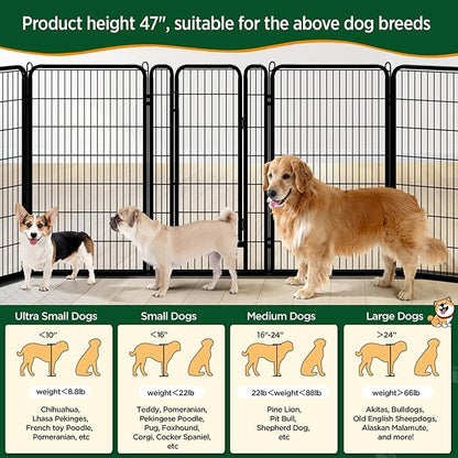 Yaheetech Dog Playpen Outdoor, 47 inch 6 Panels Dog Pen Indoor Heavy Duty Puppy - Image 6