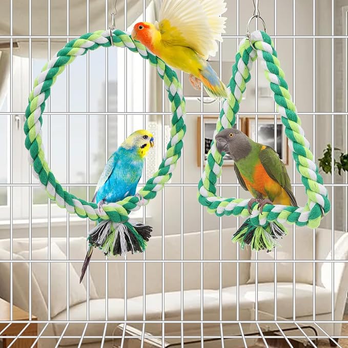 Wontee Bird Swing Bird Rope Perch Parrot Climbing Stand - Image 4