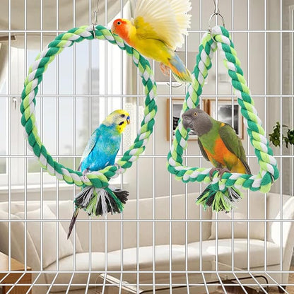 Wontee Bird Swing Bird Rope Perch Parrot Climbing Stand - Image 4