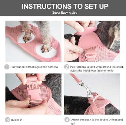 Fida Comfy Dog Harness with Leash, Soft Puppy Vest Escape Proof, Breathable - Image 5