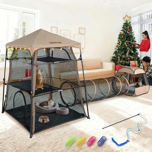 Cat Enclosure Kitten and Tower Tent by QUICK-UP