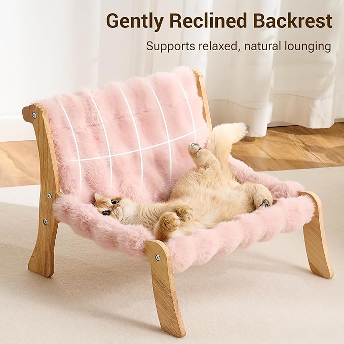 Solid Wood Cat Couch Bed for Indoor Cats, Modern Cat Sofa - Image 4